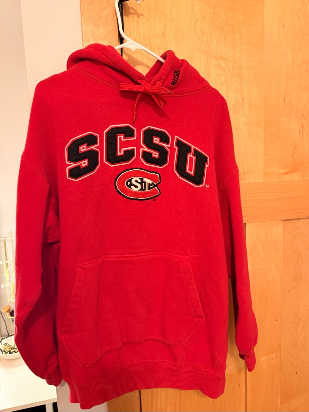 SCSU Red Hooded Pullover Sweatshirt